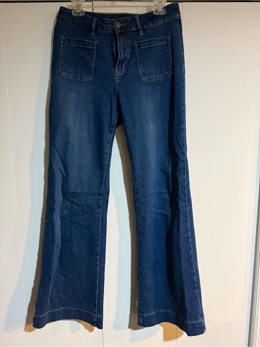 Flying Banana Women's Flare High Waisted Bell Bottom Wide Leg Jeans size 10 long